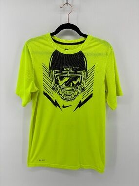MASSIVE $10 SALE Nike Men's Bright Yellow Graphic Football Skull Tee